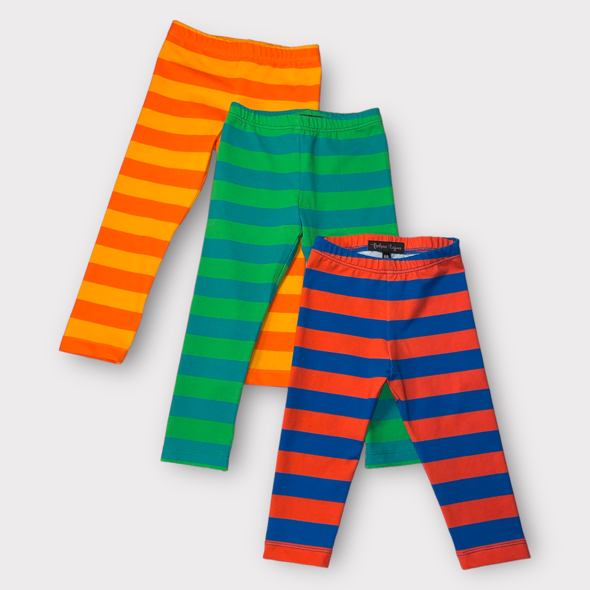 Leggings randig blå/röd - 3