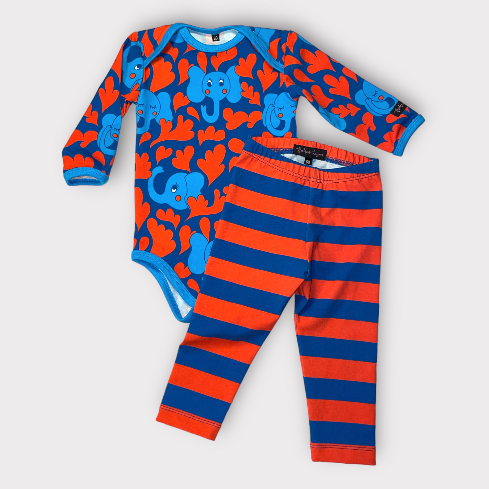 Leggings randig blå/röd