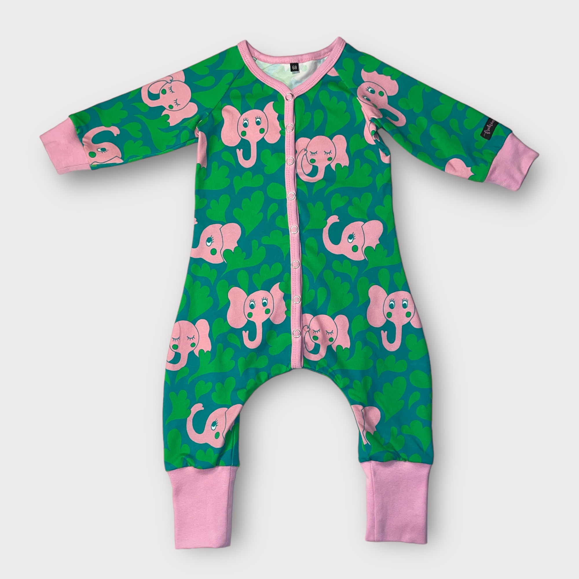 Babydress ”Eli Elefant” grön stl. 74 - 3
