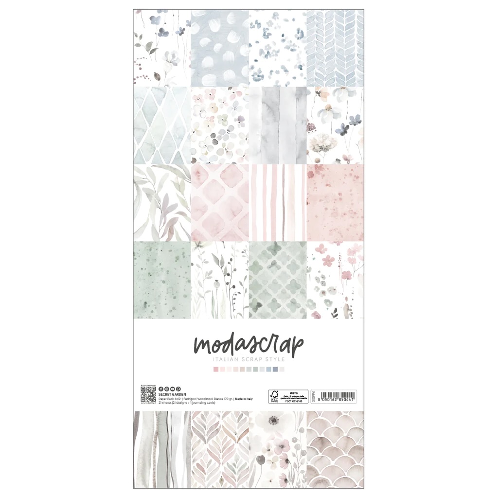 MODASCRAP -PAPER PACK SECRET GARDEN 6X12"