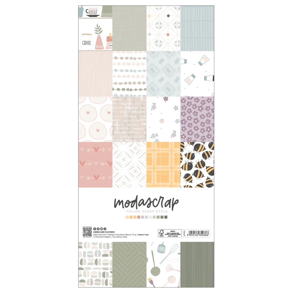 MODASCRAP -PAPER PACK HERBS AND FLOWERS 6X12"
