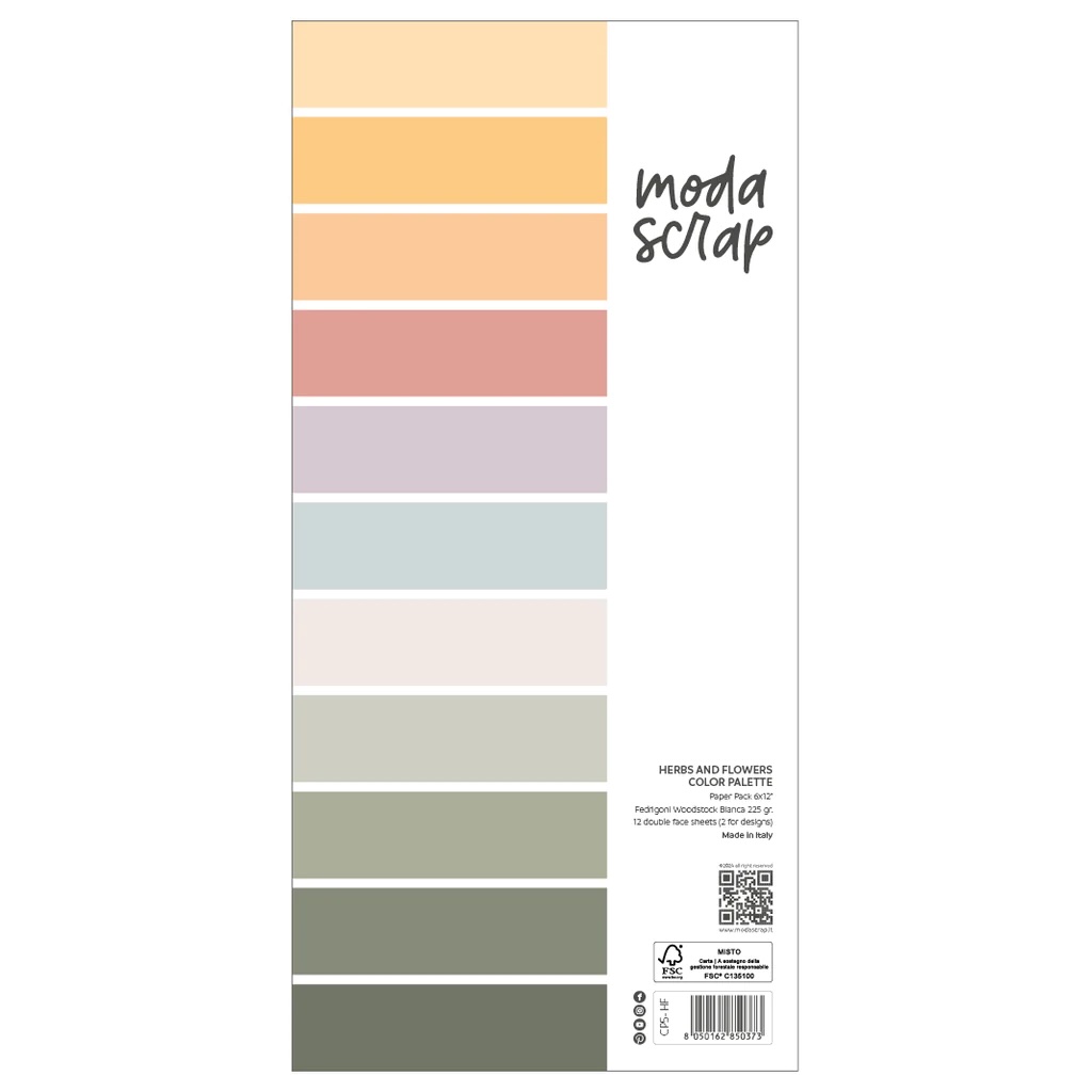 MODASCRAP -MODASCRAP COLOR PALETTE - HERBS AND FLOWERS 6X12"