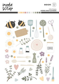 MODASCRAP - PUFFY STICKERS - HERBS AND FLOWERS