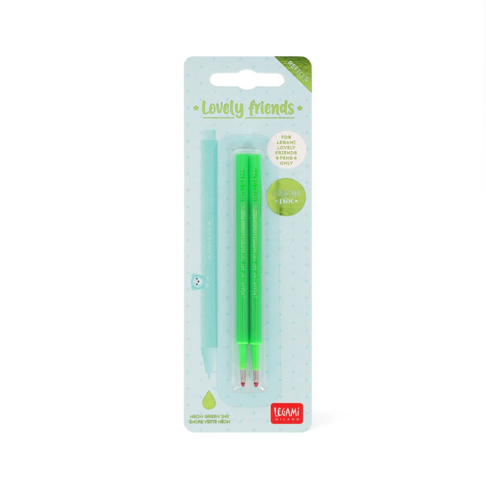 Refills til Lovely friends/Cuddling pets pens, 2 stk., Neongrøn