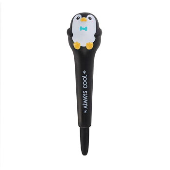 Squishy gel pen, Penguin, Svart