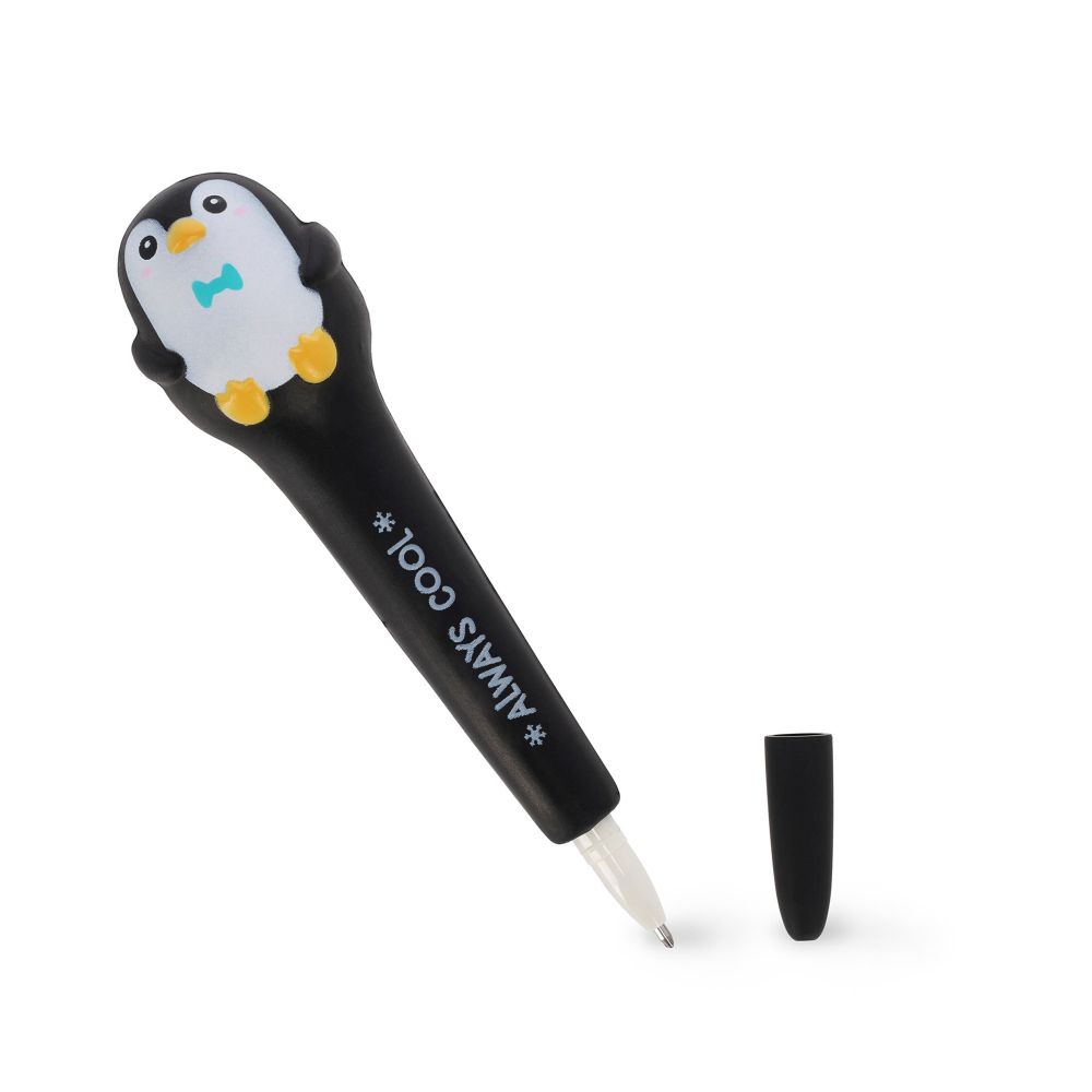 Squishy gel pen, Penguin, Svart - 3