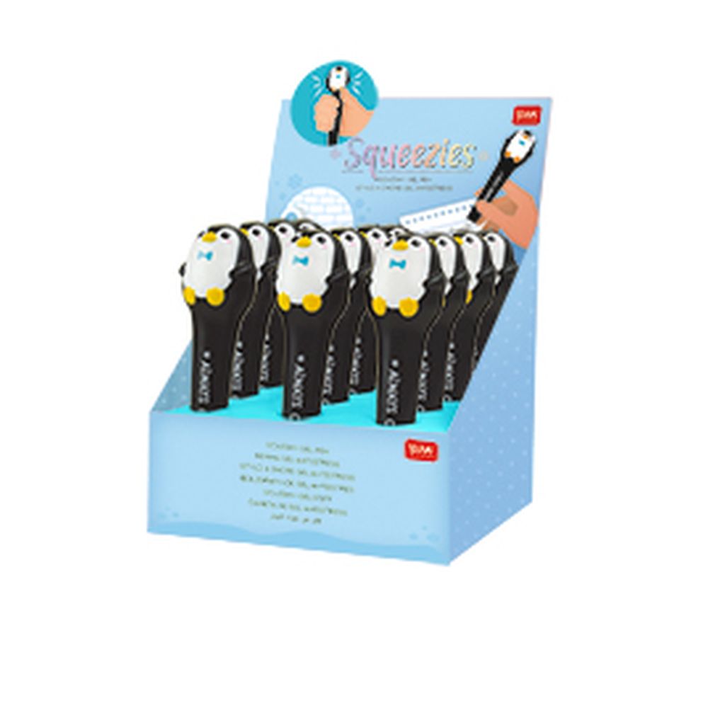 Squishy gel pen, Penguin, Svart - 2