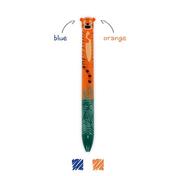 Click & Clack, Tiger, blå og orange, Kuglepen med to farver