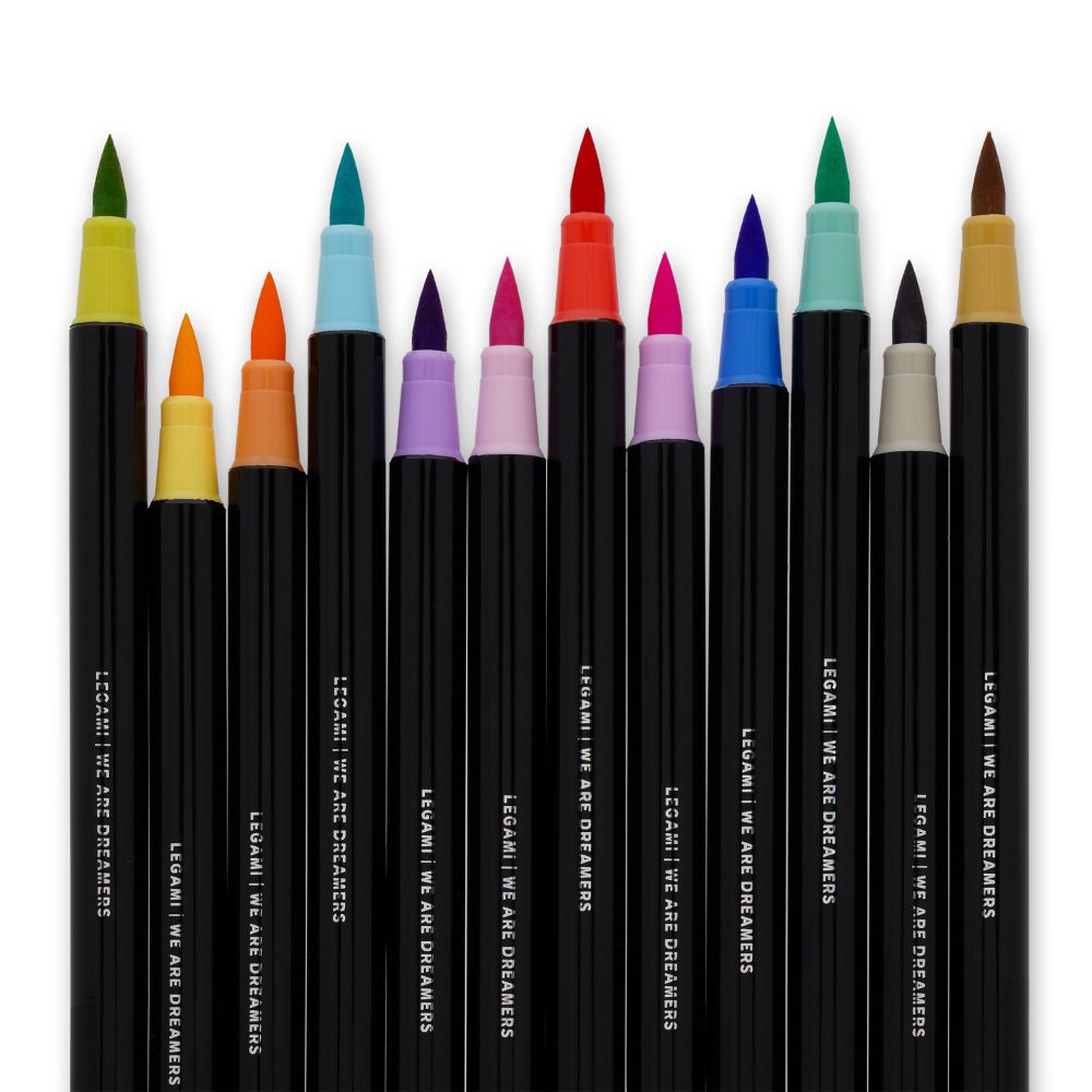 Brush markers, pastellfärger, set med 12 pennor - 3
