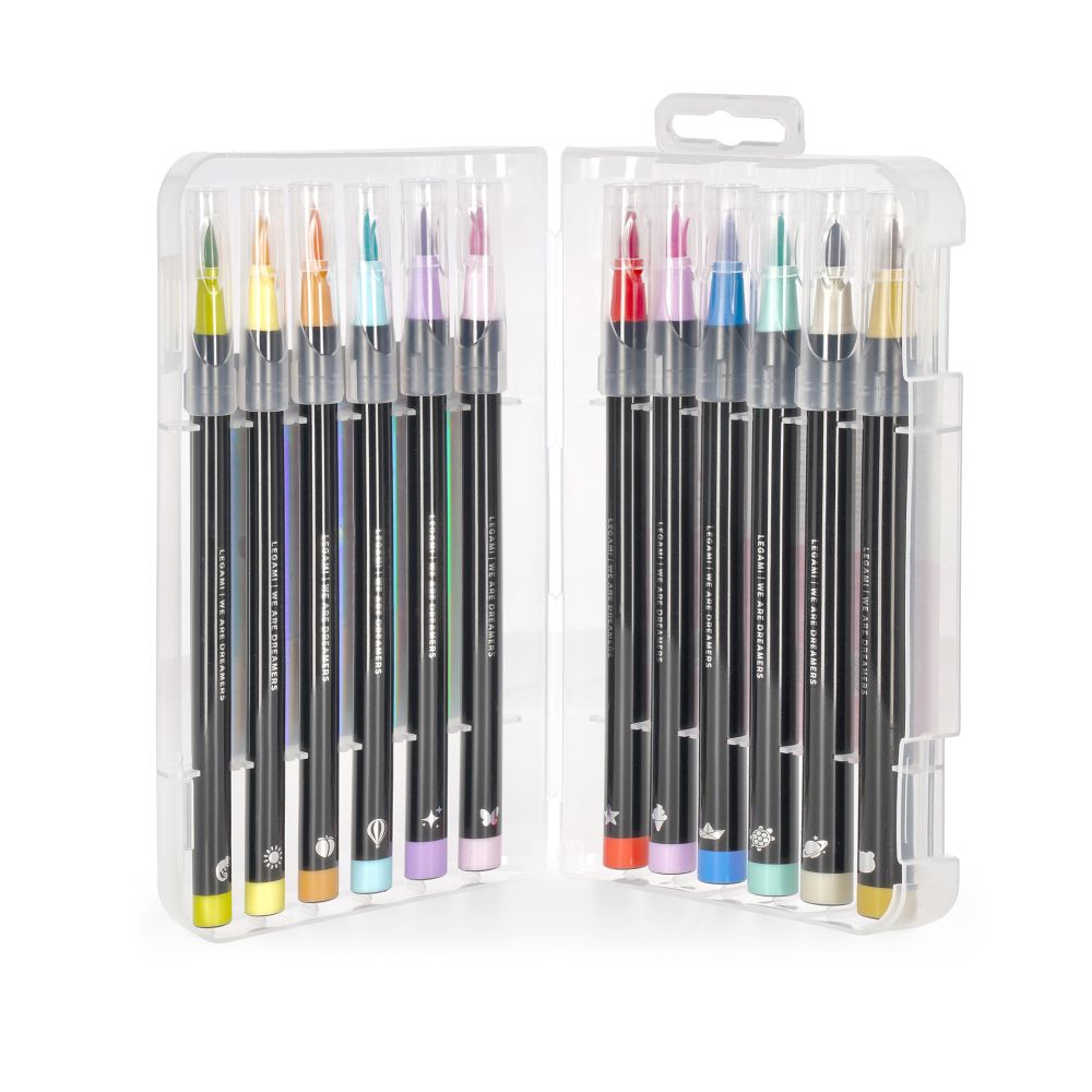 Brush markers, pastellfärger, set med 12 pennor - 2