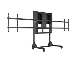 M Motorized Floorstand Dual Screen Pro 110" Black SD