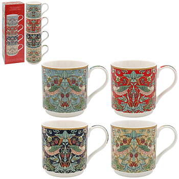 William Morris Strawberry Thief - 4 stapelbara muggar
