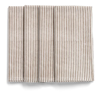 Napkin -Stripe Napkins light brown 4-pack 50x50