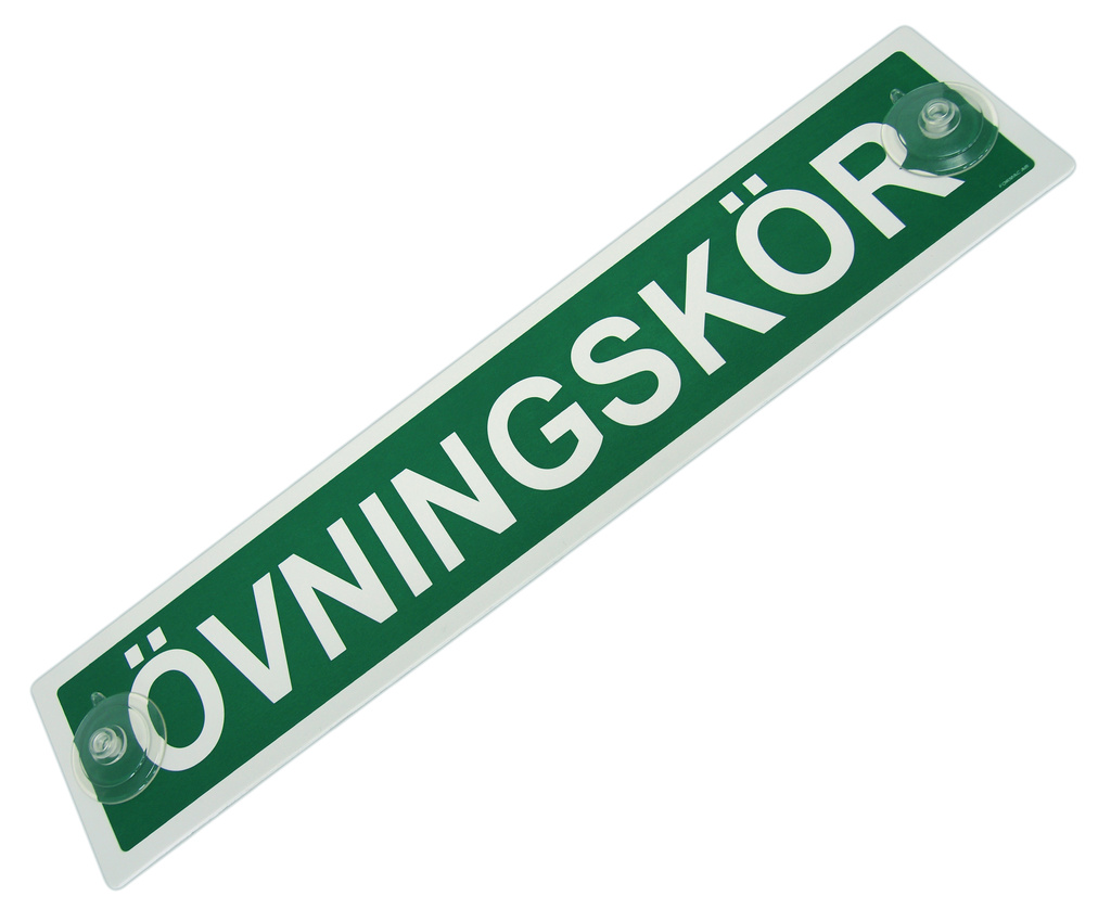 Övningskörningsskylt med sugproppar