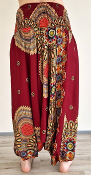  Haremsbyxor - Baggy - Thin Rayon - Mandala med Solrosor