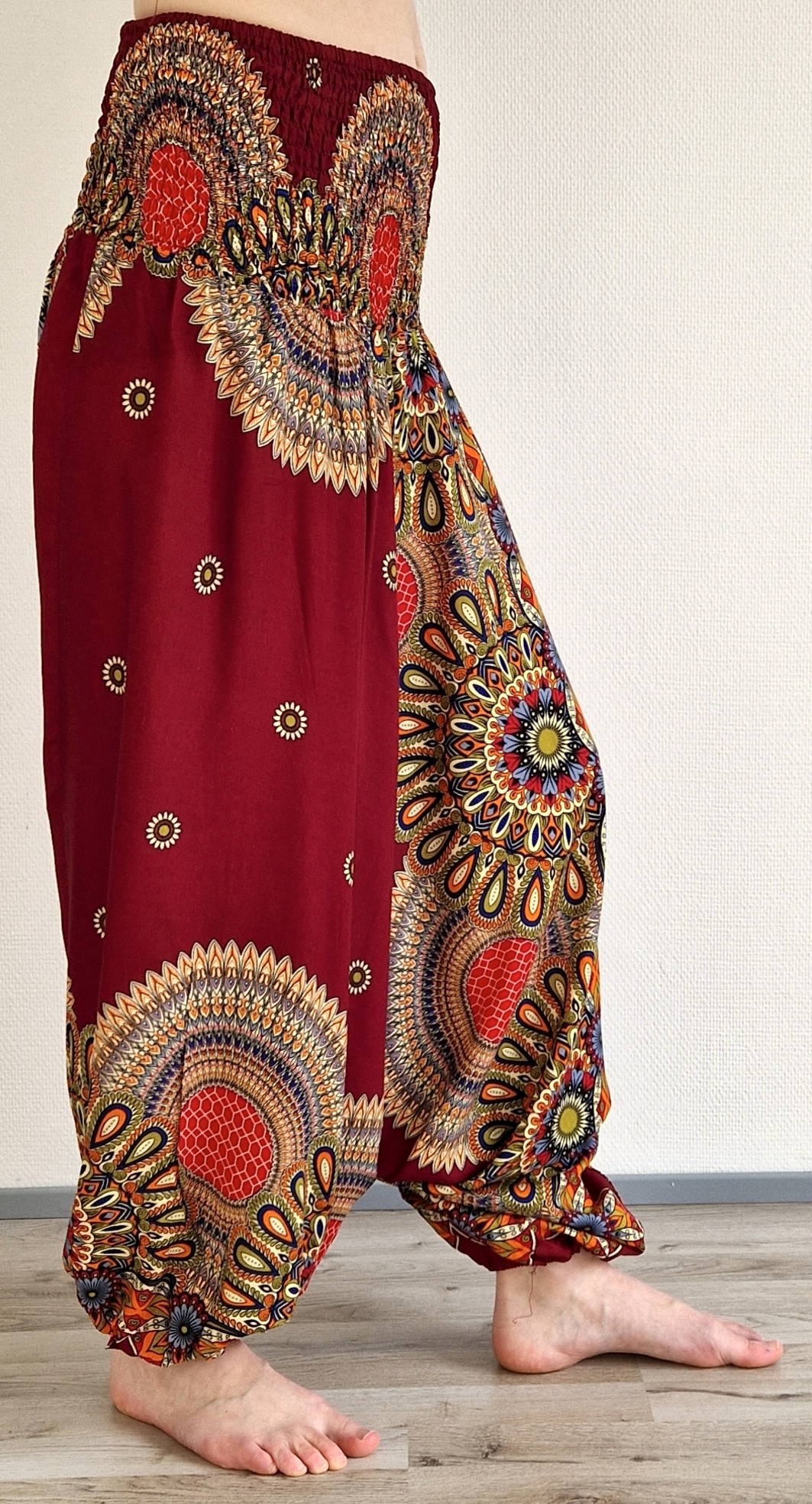  Haremsbyxor - Baggy - Thin Rayon - Mandala med Solrosor