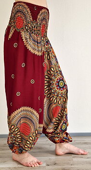  Haremsbyxor - Baggy - Thin Rayon - Mandala med Solrosor