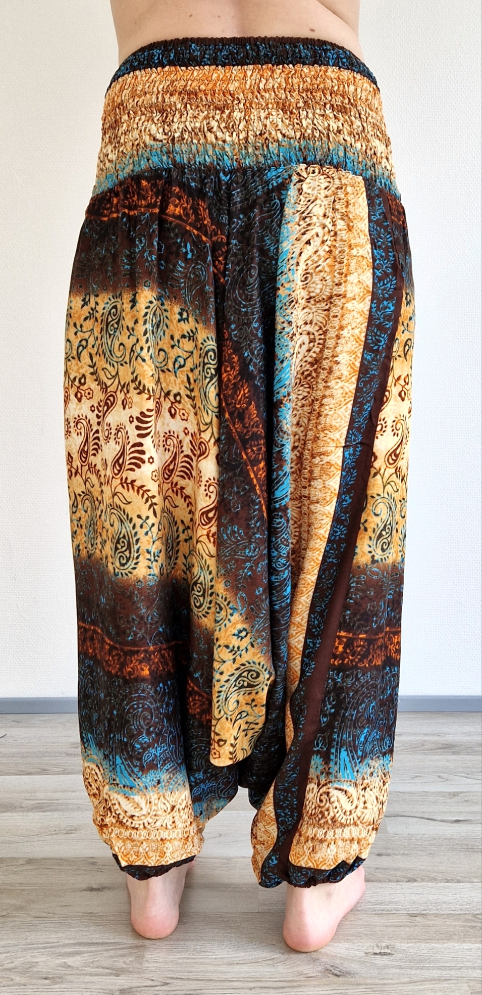  Haremsbyxor - Baggy - Thin Rayon - Paisley med Blommor - 2