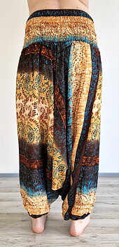  Haremsbyxor - Baggy - Thin Rayon - Paisley med Blommor