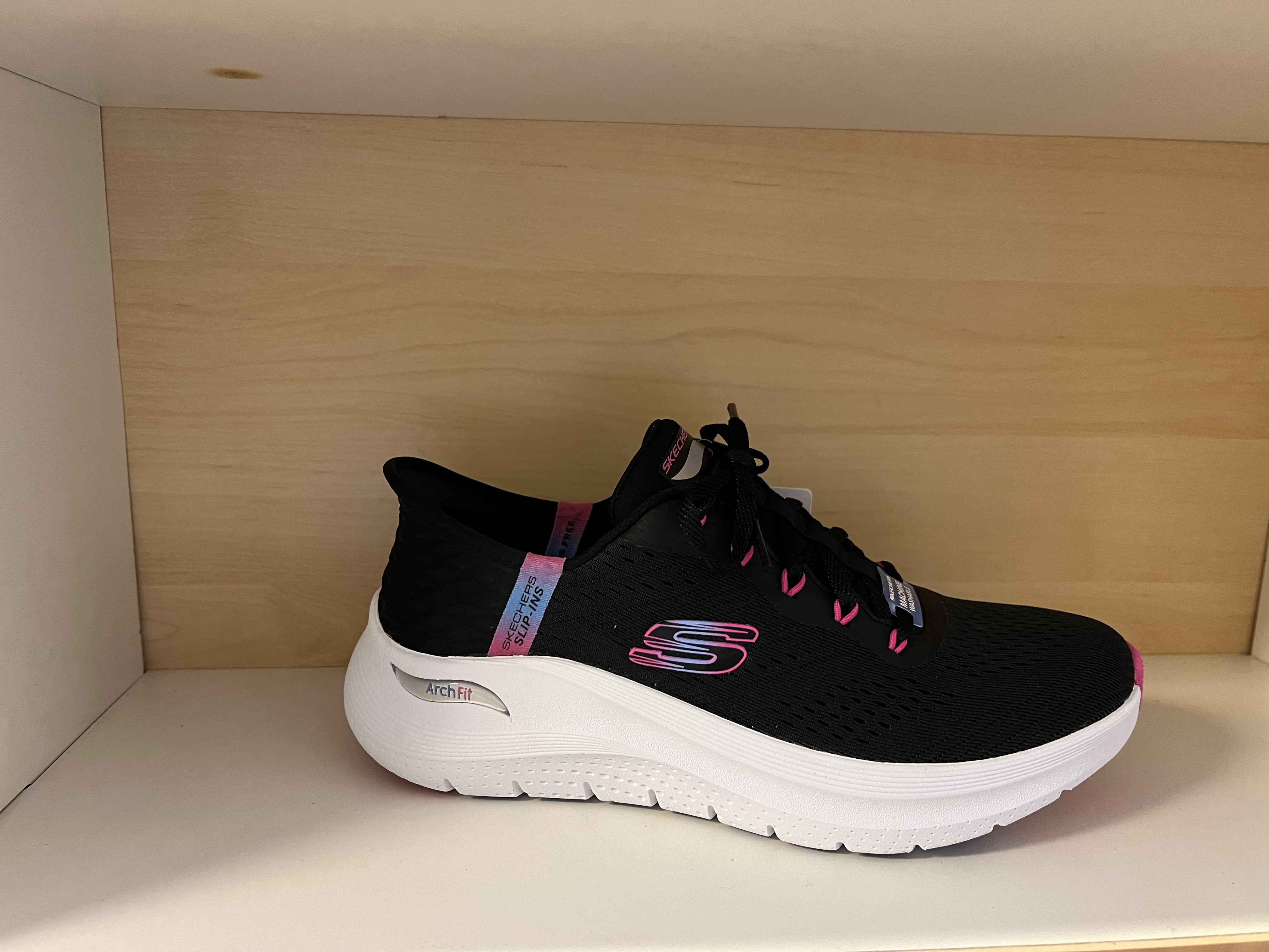 SKECHERS  Womens Arch Fit,  Slip-ins, snörning. Black Hot Pink. - 3