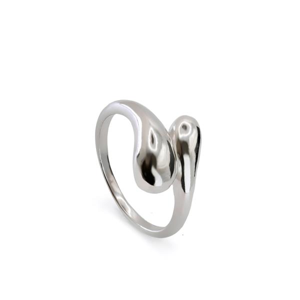 Lineargent Teardrop ring silver