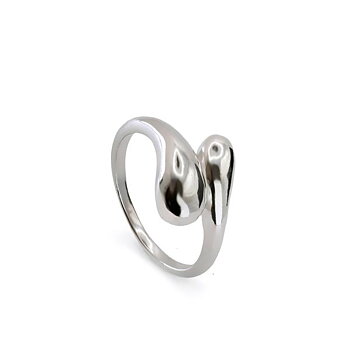 Lineargent Teardrop ring silver