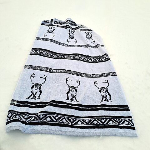 Bath towel Reindeers, Jokkmokk Sami design 