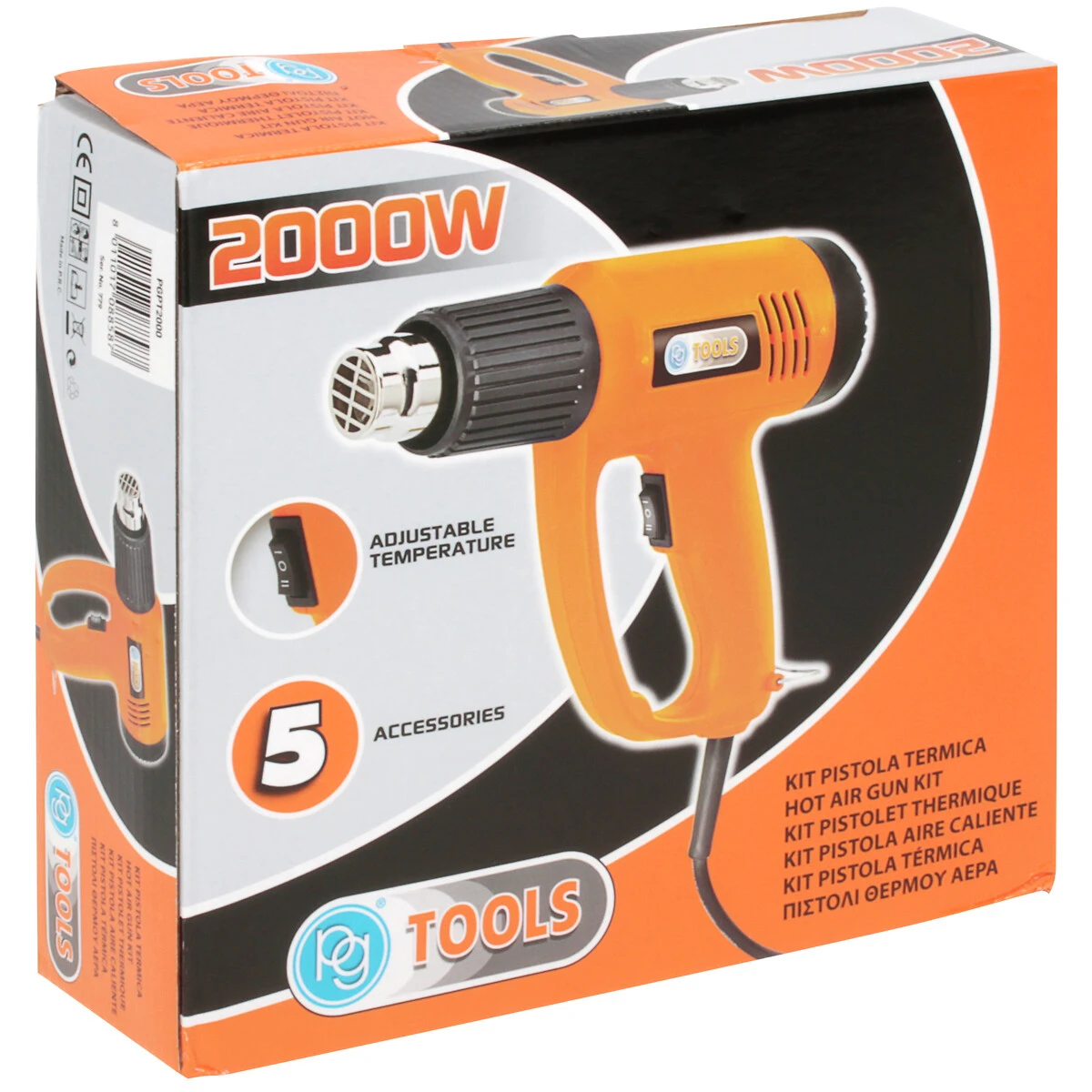 Varmluftspistol 2000W + tillbehör - 2