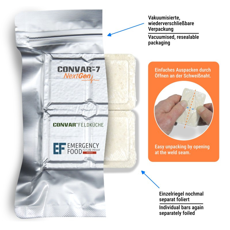 Convar Emergency Food | NextGen Energy Bar Cookie & Coffee 10 års hållbarhet | 120g - 3