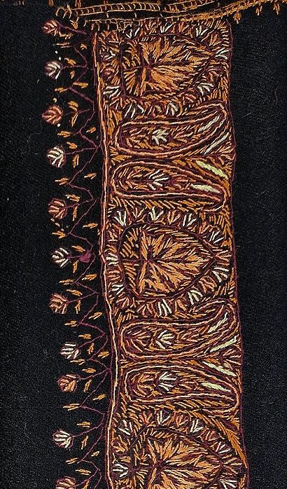 Yoga Sjal  - Handvävd i Kashmir Ull - Svart - 3
