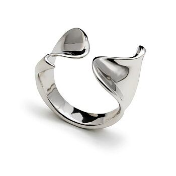 Lineargent Wide Contour ring silver