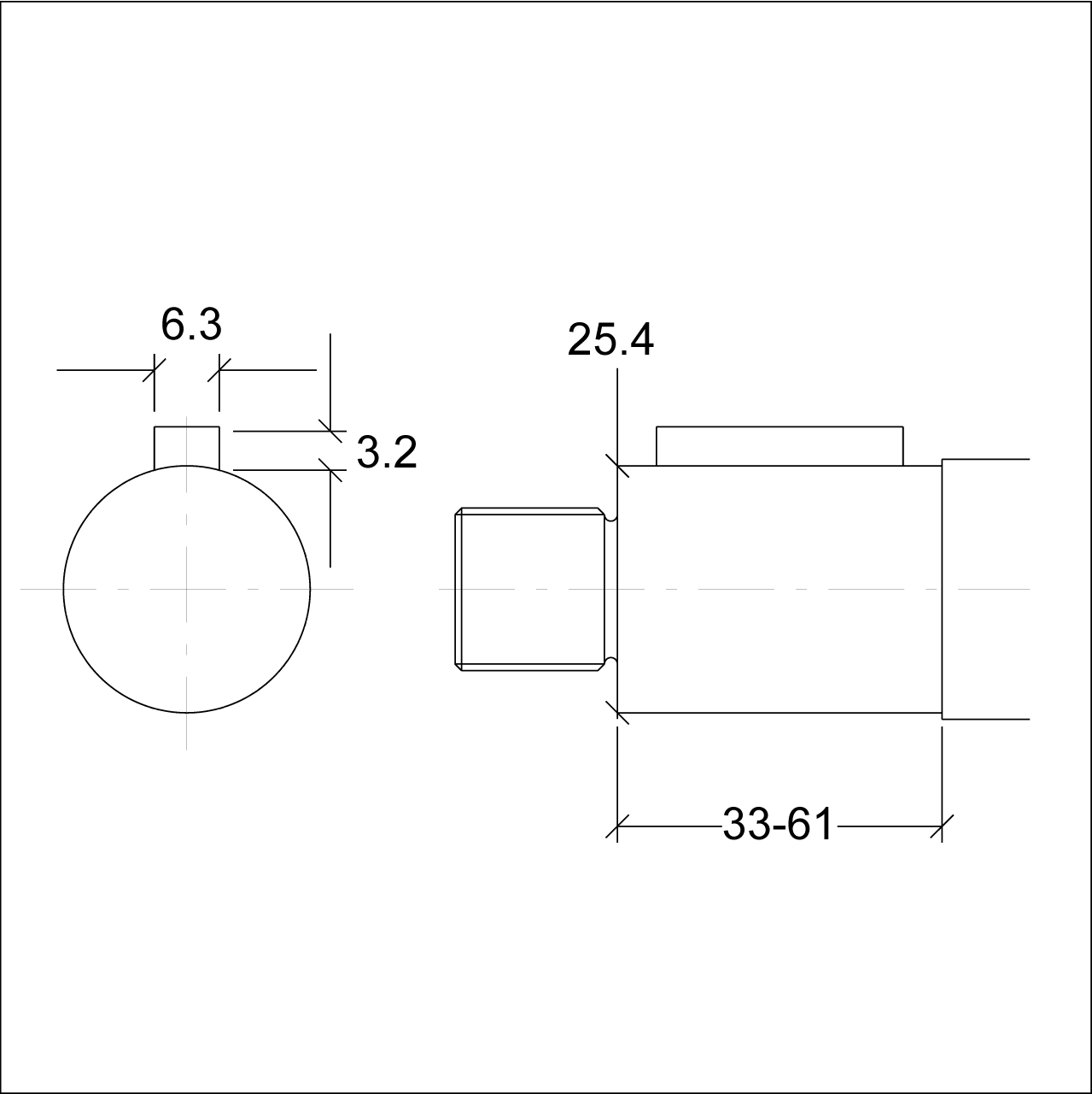 Adaptersats till Ø25,4 mm rak axeltapp - 4