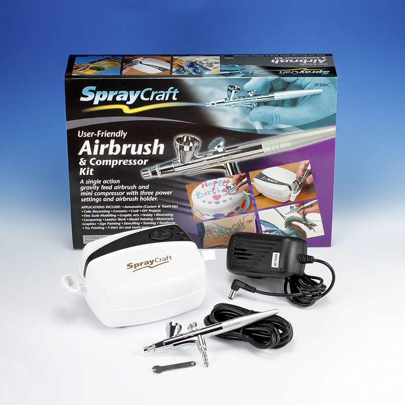 Airbrush & Compressor Kit (Top feed, Single action)