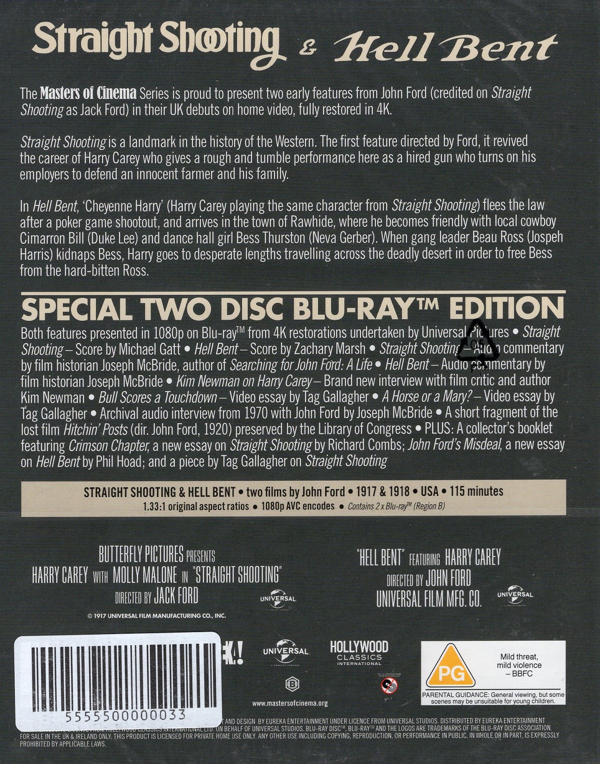 Straight Shooting  / Hell Bent (Limited Edition) (ej svensk text) (Blu-Ray) - 2