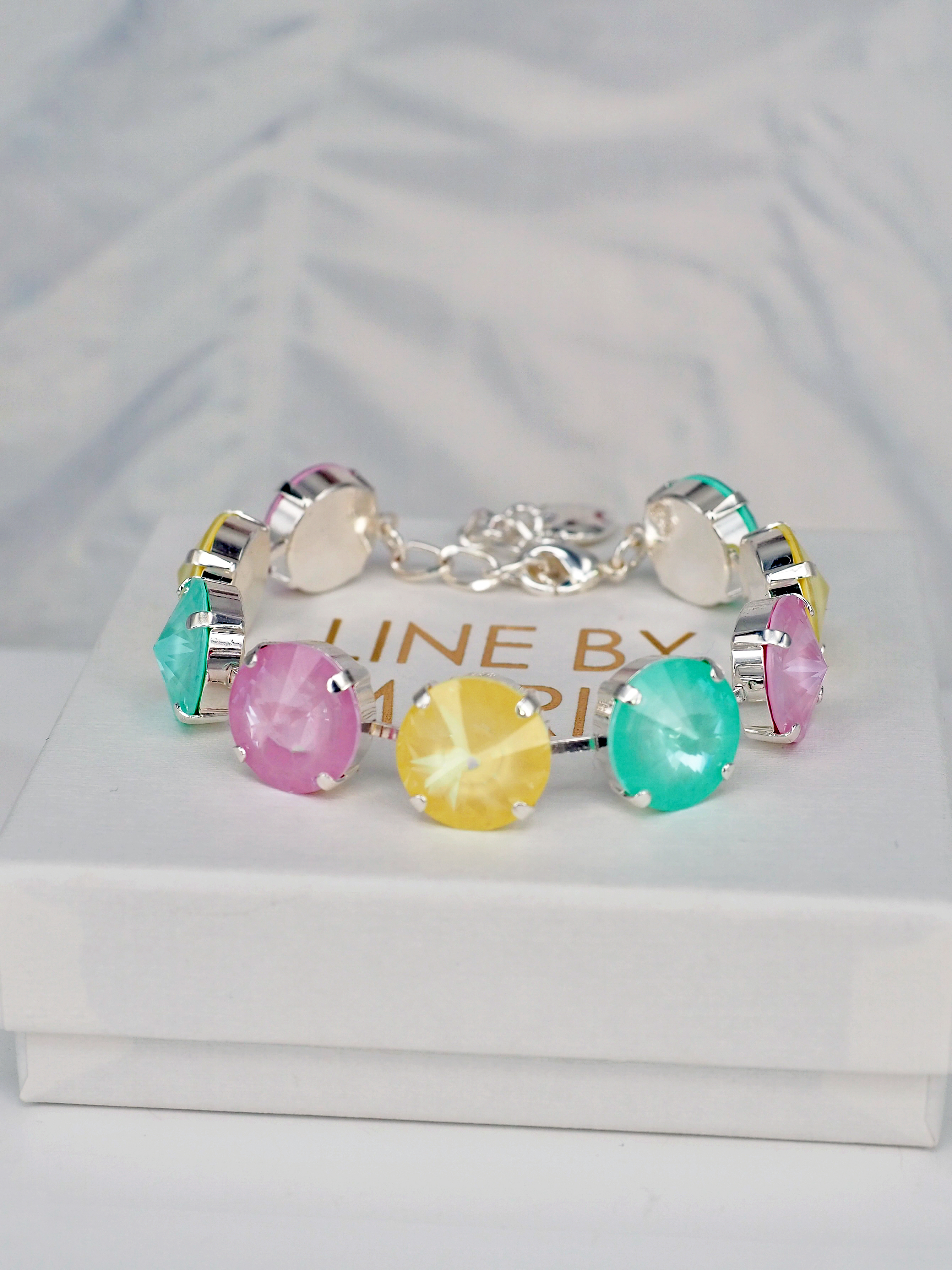 Armband Angelina Soft Rose Yellow Mint Ignite Silver