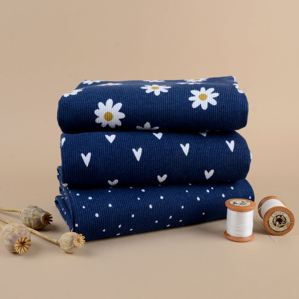 MINI SPOTS RIBBED - NAVY BLUE - 2