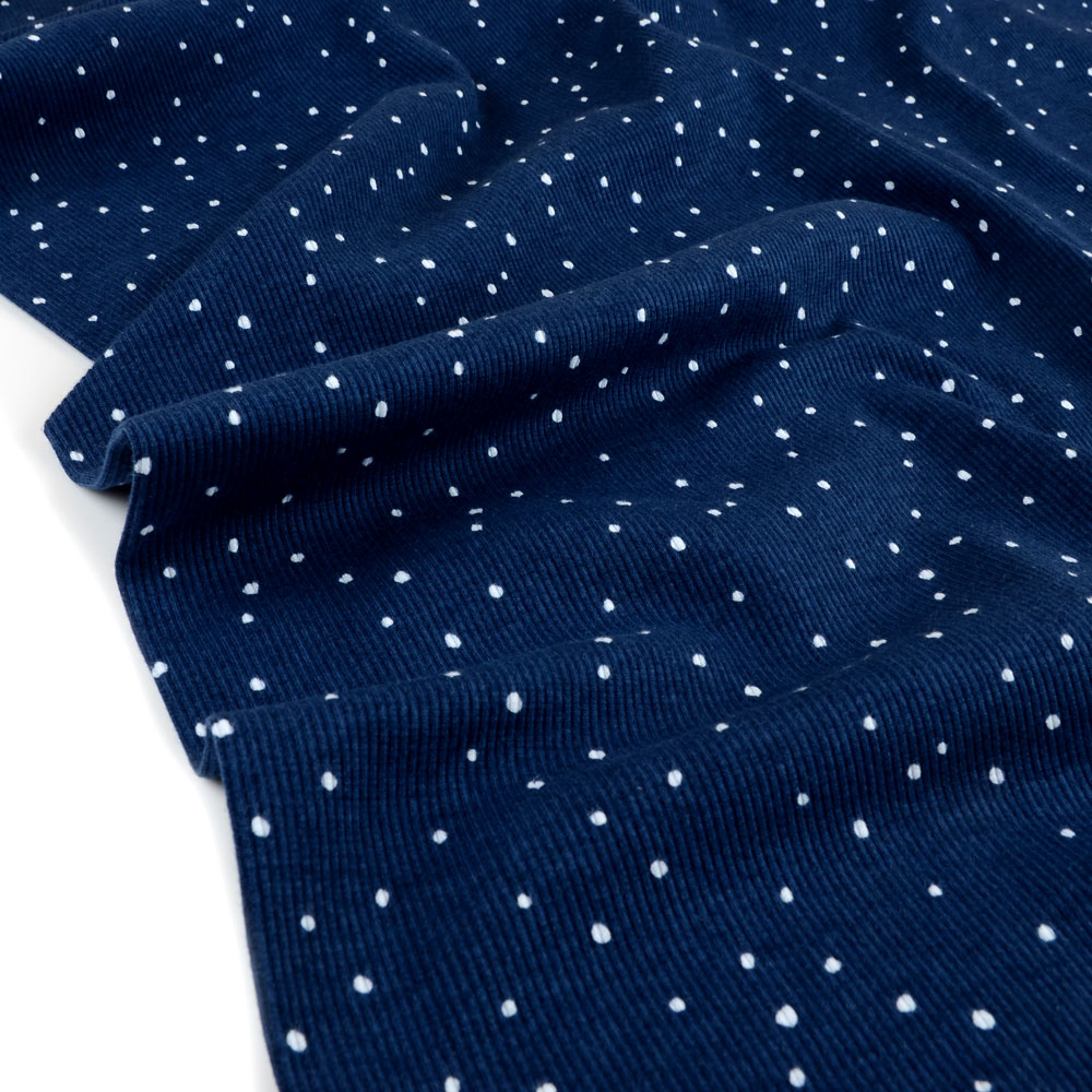 MINI SPOTS RIBBED - NAVY BLUE