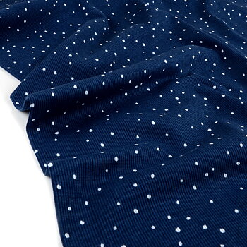 MINI SPOTS RIBBED - NAVY BLUE