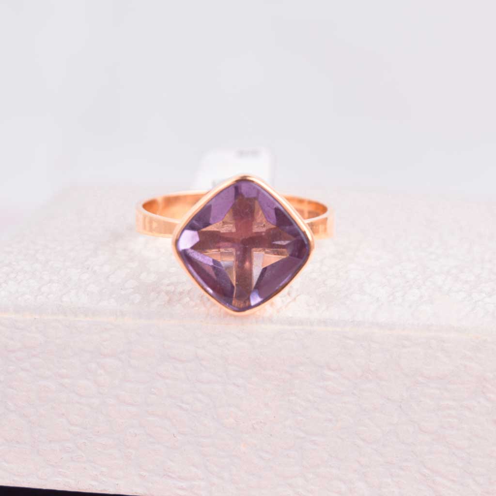 Ametisti sormus 18k kultaa, Vintage - 3