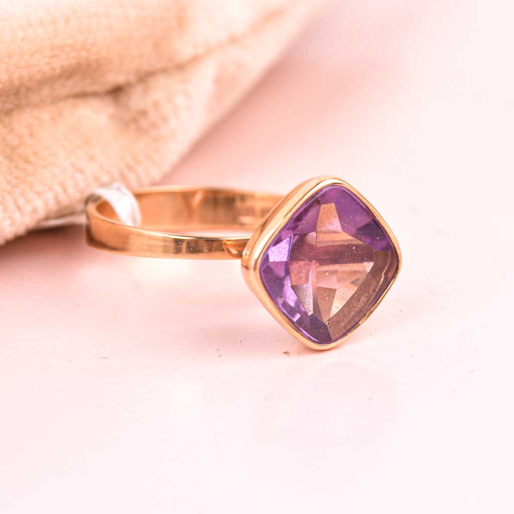 Ametisti sormus 18k kultaa, Vintage - 2
