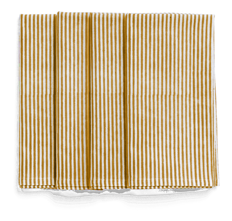 Servetter - STRIPE Lion Yellow -  Chamois - 4-pack