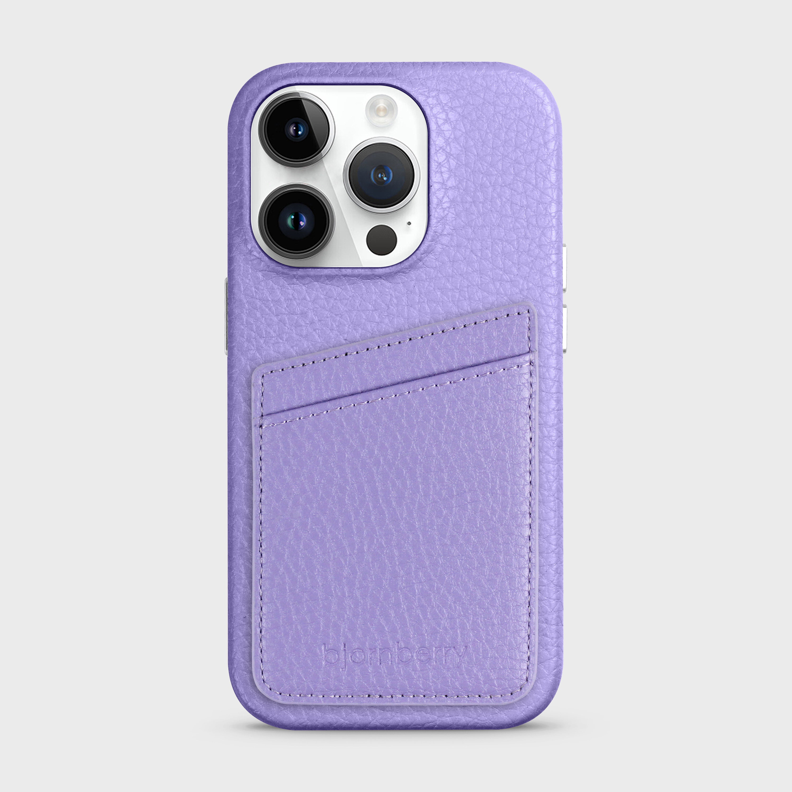 iPhone 15 Pro Leather Case with Card Holder - Purple - 2