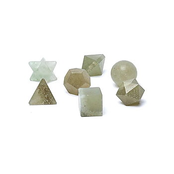 Set med 7 heliga geometriska former i  Grön Aventurin