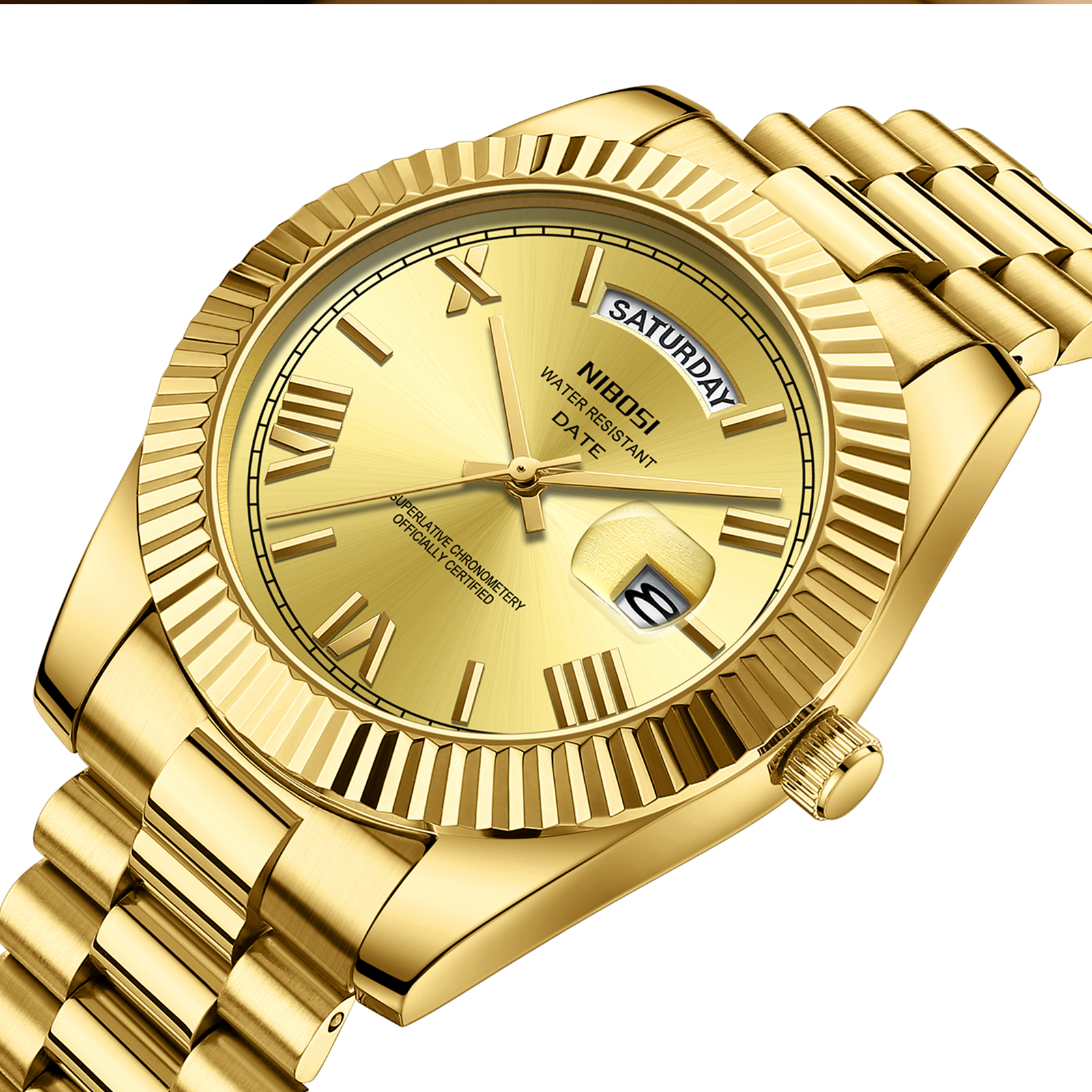 Nibosi Day-Date Roman Gold - 2
