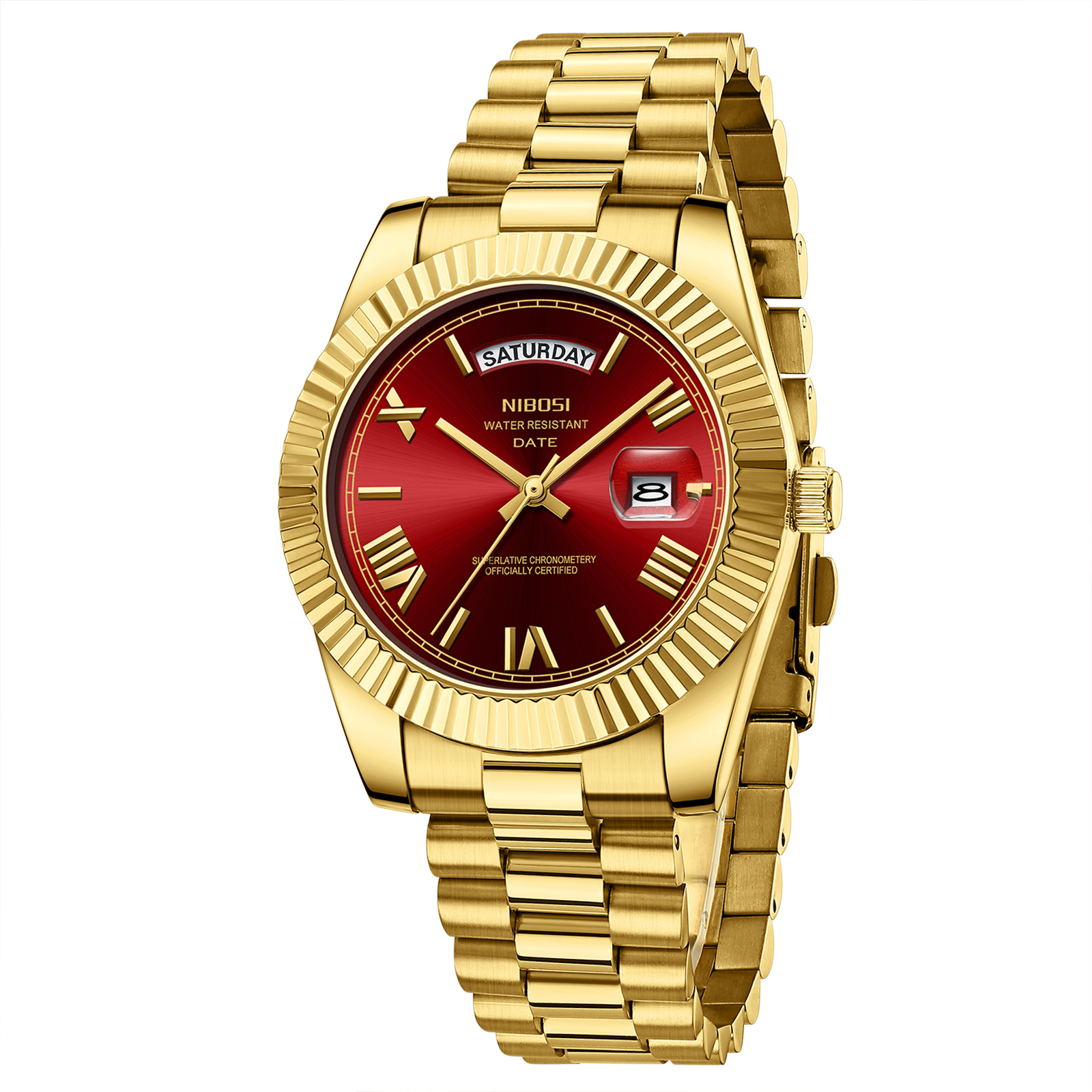 Nibosi Day-Date Roman Gold Red - 3