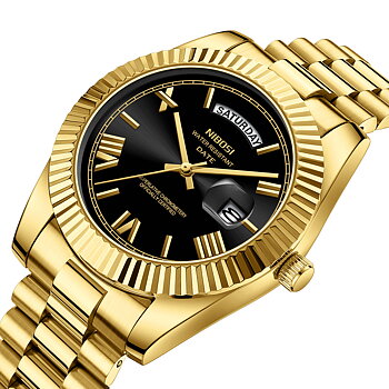 Nibosi Day-Date Roman Gold Black