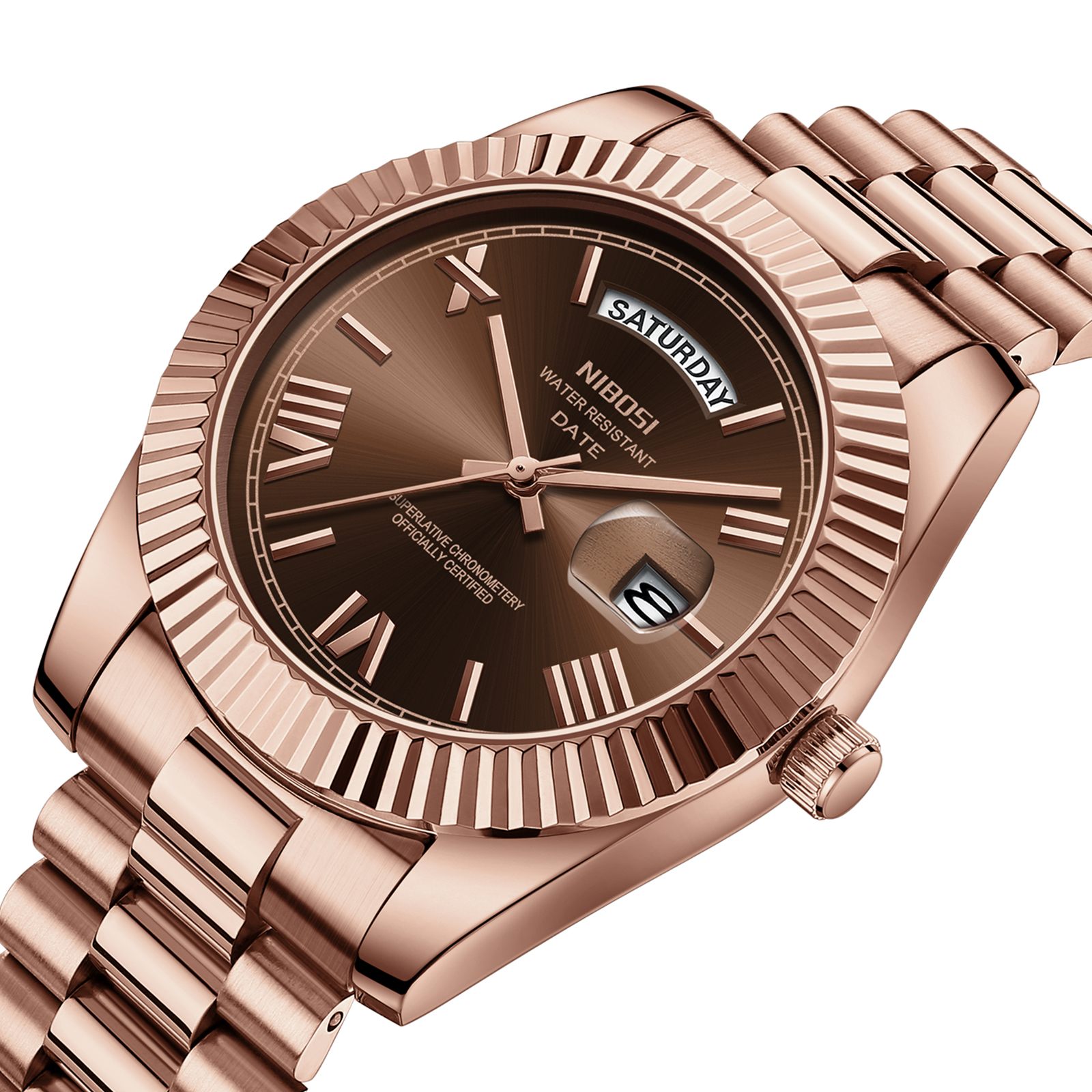 Nibosi Day-Date Roman Rose Brown - 2