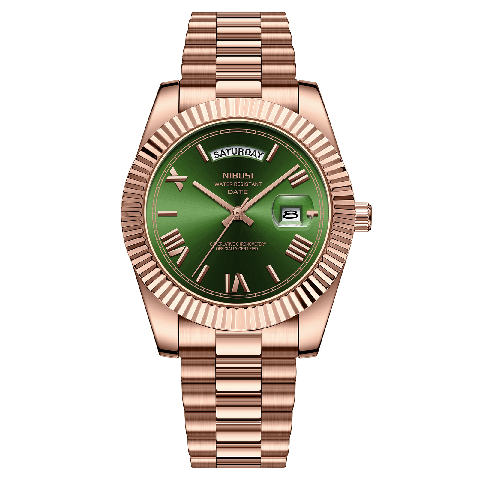 Nibosi Day-Date Roman Rose Green