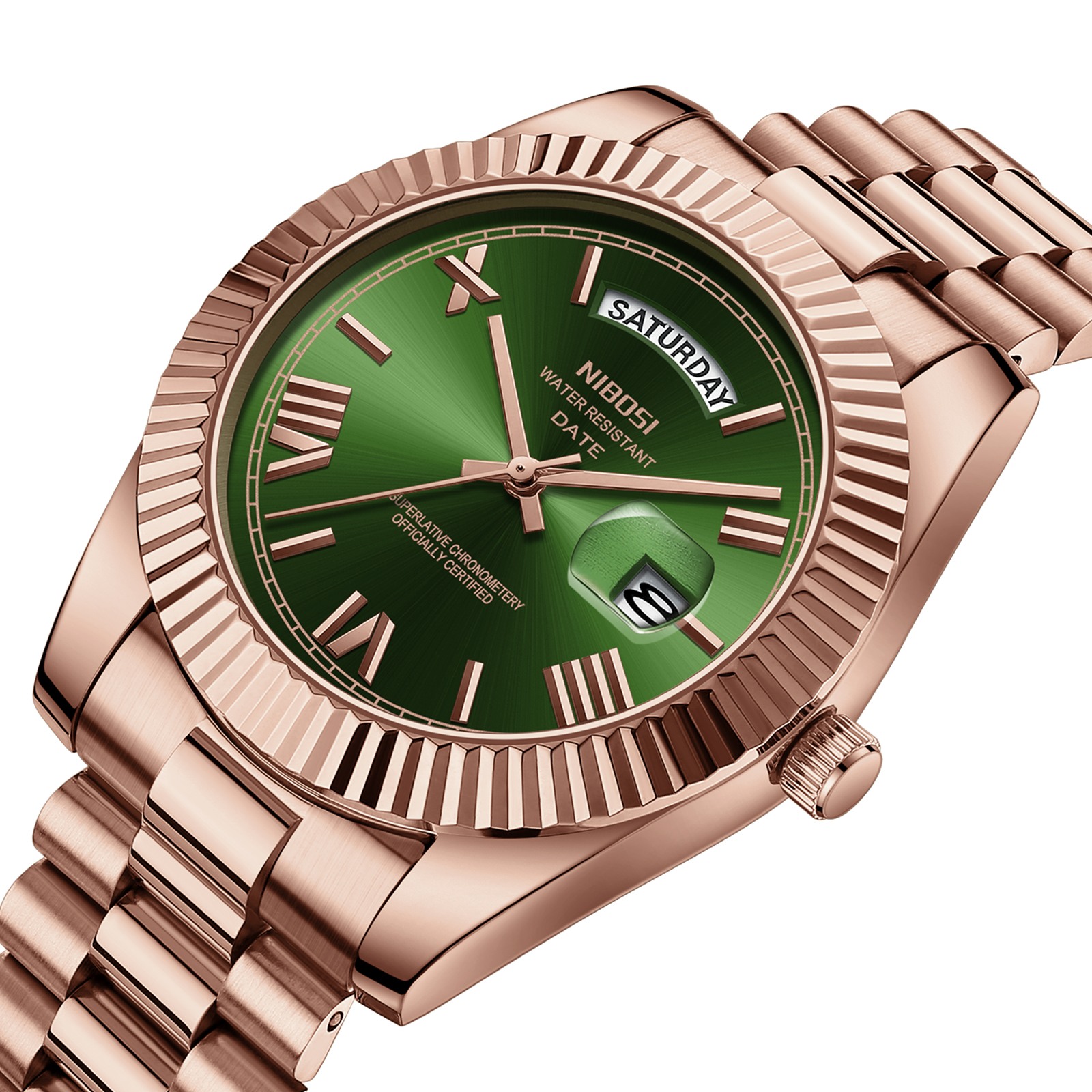 Nibosi Day-Date Roman Rose Green - 2
