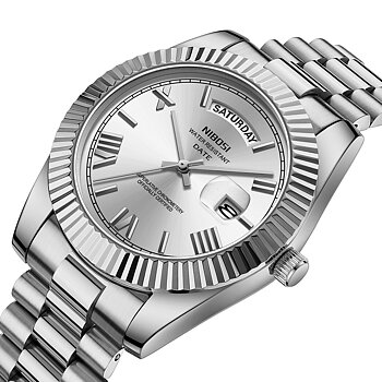 Nibosi Day-Date Roman Silver